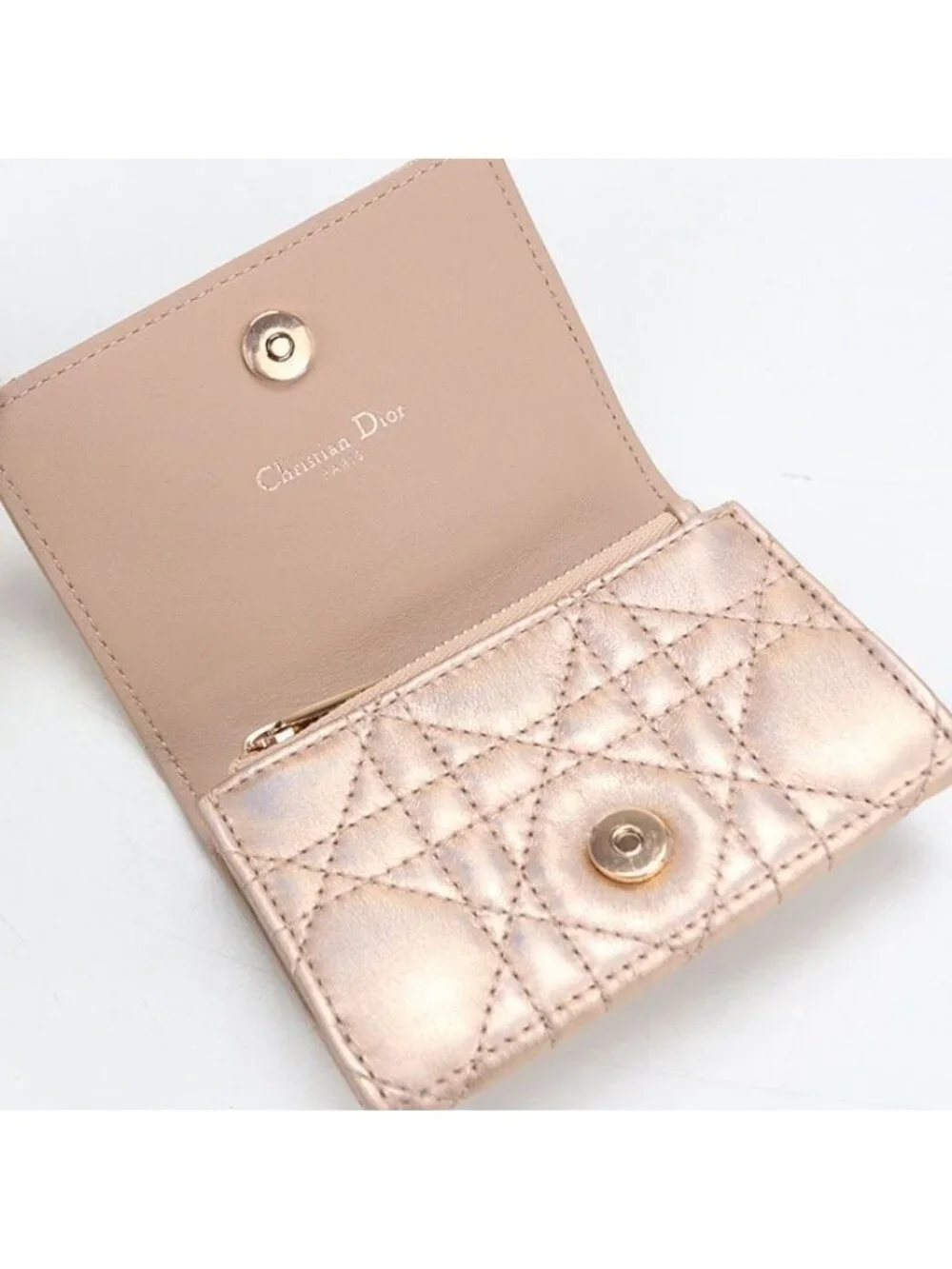 Dior Glycine Wallet Caro Bifold Lambskin